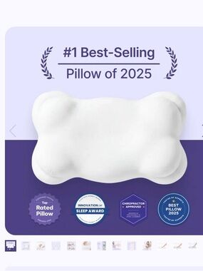 ErgoCloud White Contour Neck Pillow - Supportive Sleep Accent